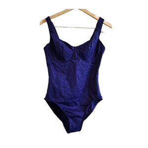 Miraclesuit Soft Cup Underwire Bra Eggplant Purple One Piece Slimming Swimsuit M